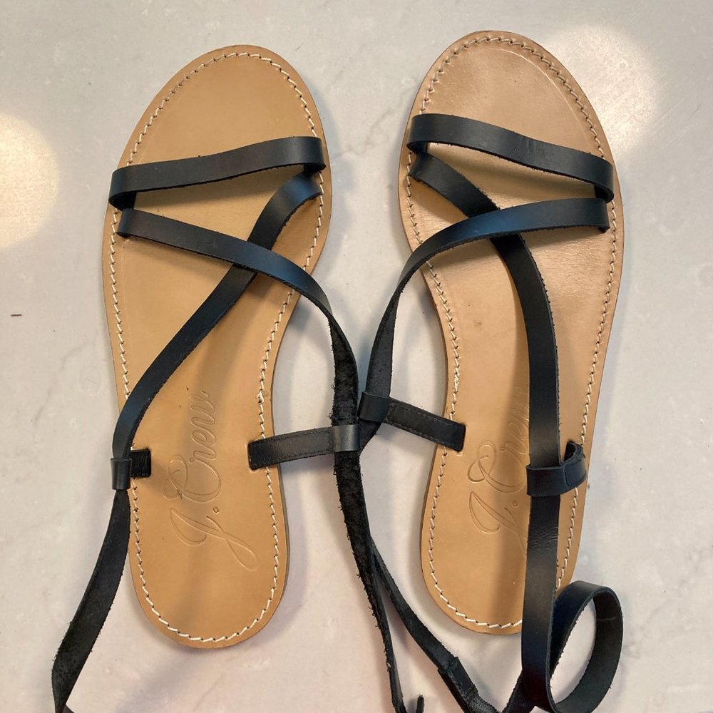J. Crew Flat Strappy Sandals in vachetta leather - Picture 11 of 12